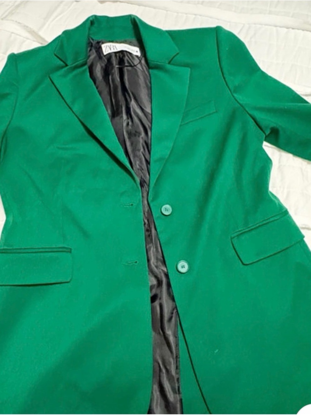 Zara Bright Green Two-Button Blazer